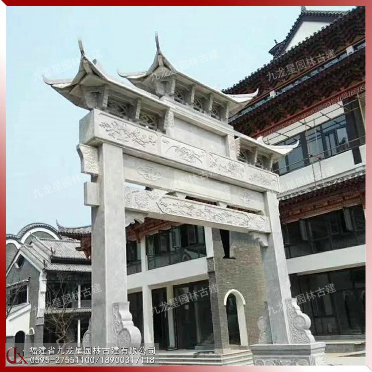 農(nóng)村石雕牌坊圖片