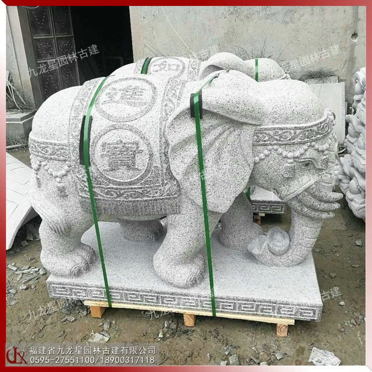 石雕寺廟大象圖片
