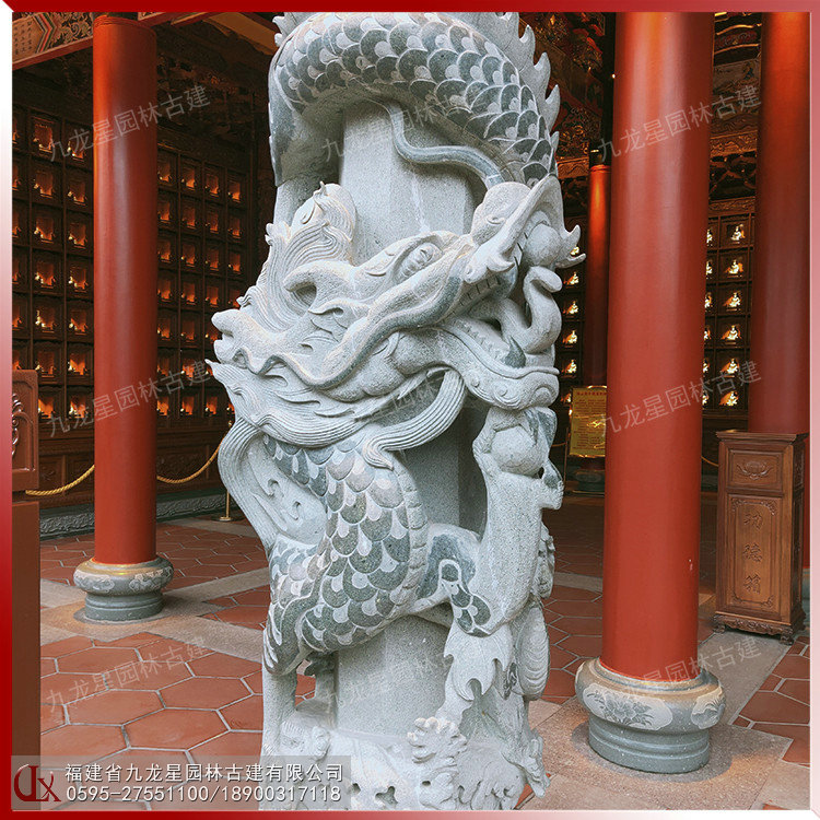 石雕龍柱圖片