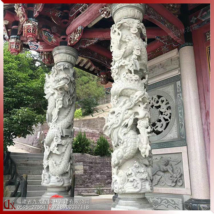 石雕盤(pán)龍柱圖片