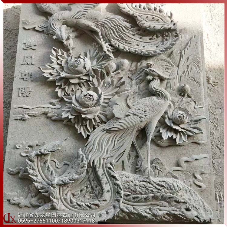 石雕浮雕鳳凰圖片