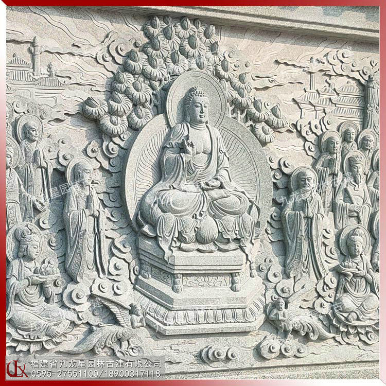 石雕浮雕佛祖說(shuō)法圖